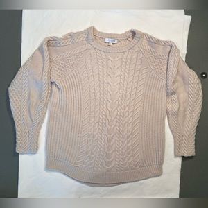 Intermix Wool cashmere chunky cable‎ knit sweater, Crew Neck, long sleeve,size M